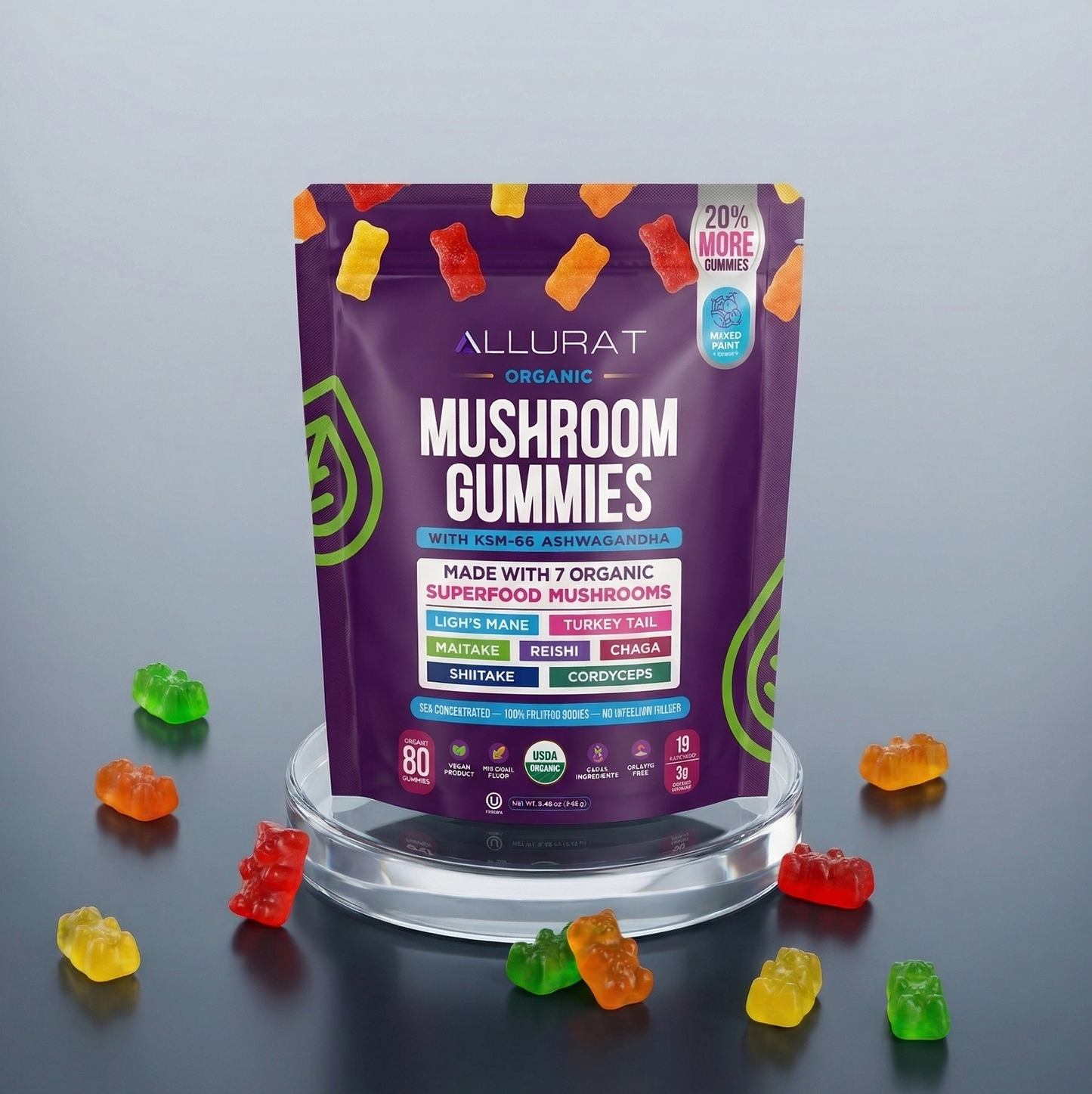 Mushroom + Ashwagandha Functional Gummies